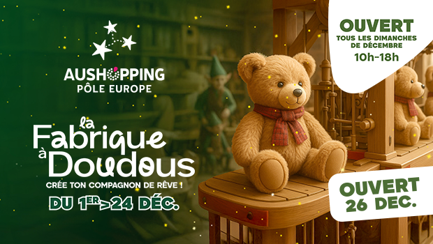 Noel à Aushopping Pole europe fabrique ton doudou